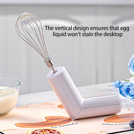 Elektrische Handmixer - Opvouwbare Garde - Beslag Mengen - 3 Snelheden - Opvouwbaar Ontwerp - Wit — afbeelding 5