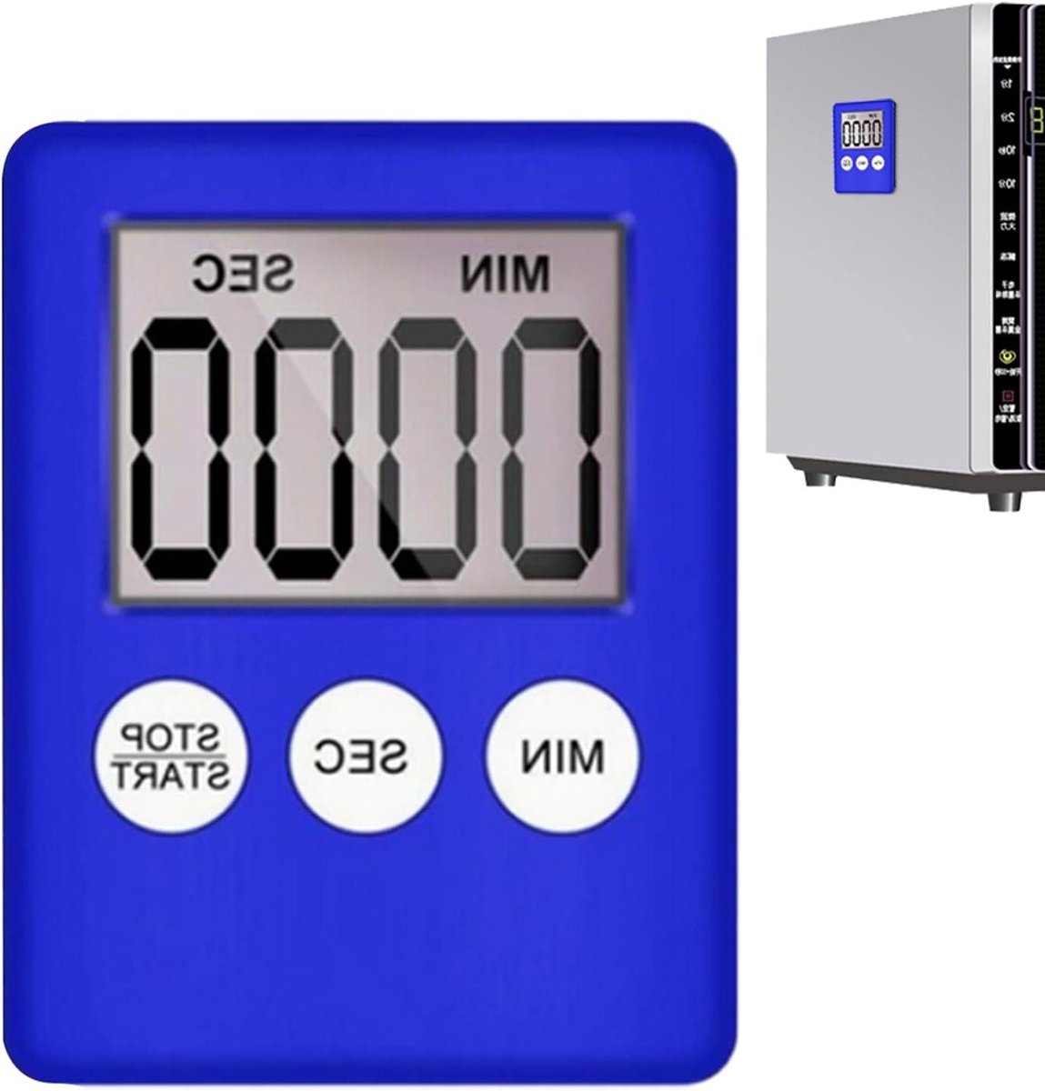 Keukentimer LED - Kookwekker Minuutklok - Koken Bakken - Stille Meldingen - 5.5 cm breed - Wit