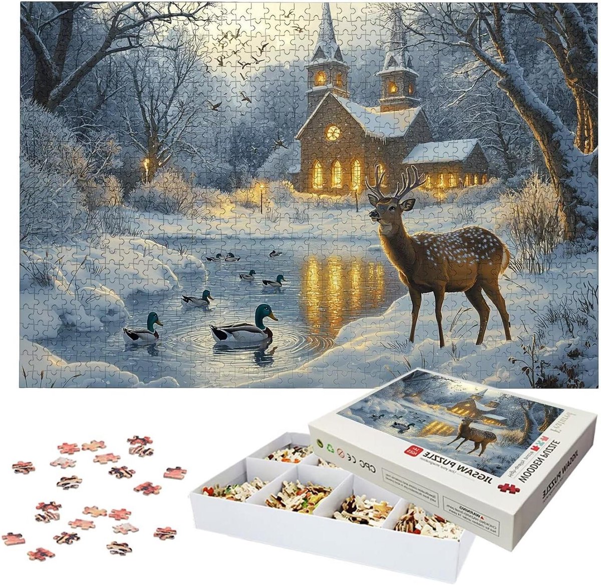 Houten Puzzel - Legpuzzel Volwassenen - Ontspanning Thuis - Lettermarkering Achterkant - 3000 Stukjes - Meerkleurig