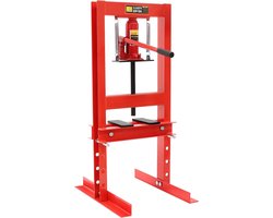 Werkplaatspers Hydraulisch - Framepers Stempelpers - Onderdelen Persen - H-vormige Stabiliteit - 125 mm Slag - Rood