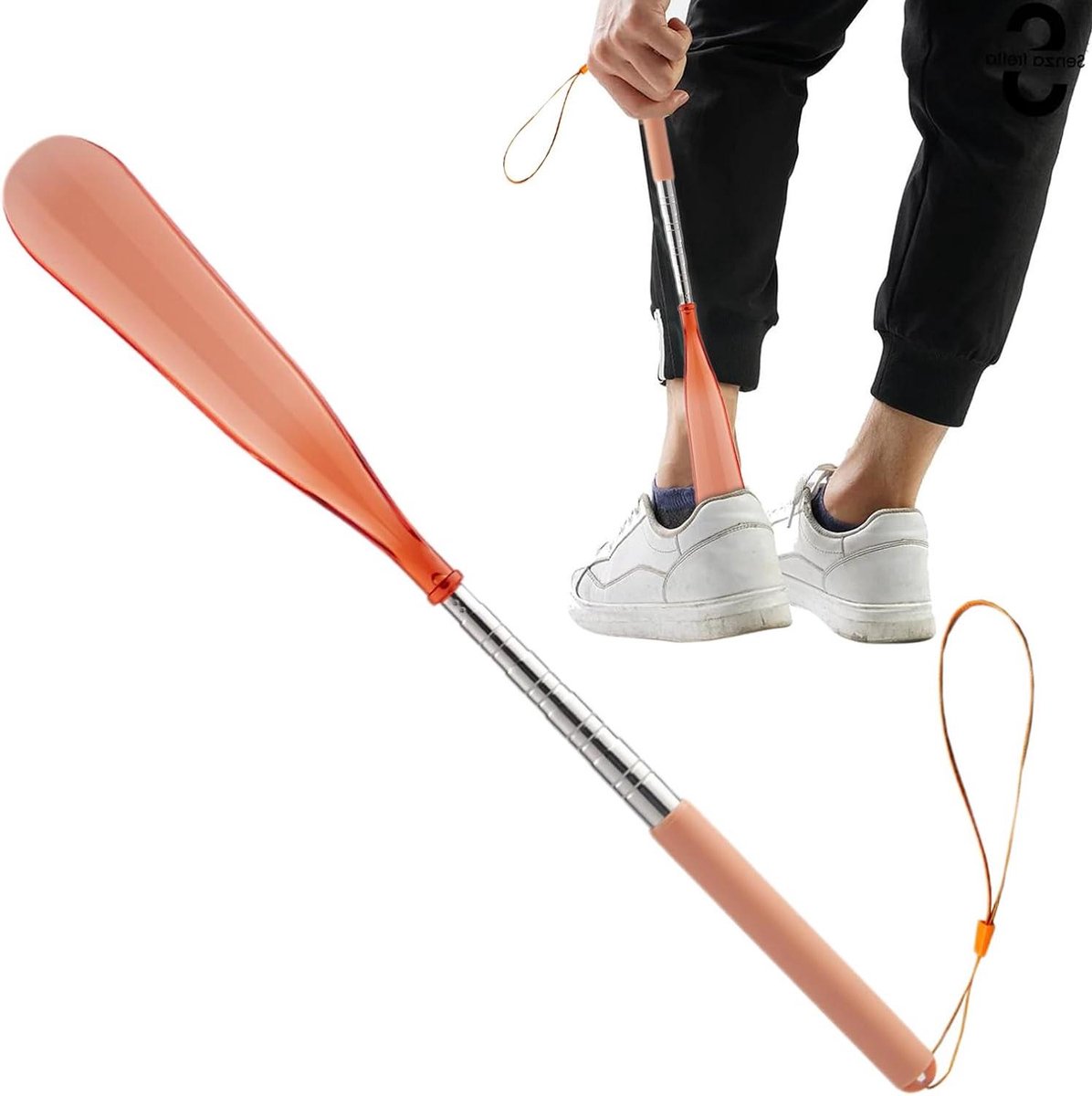 Uitschuifbare Schoenlepel - Lange Schoenlepel Telescopisch - Schoenen Aantrekken - Verstelbare Lengte - 75 cm - Zilver