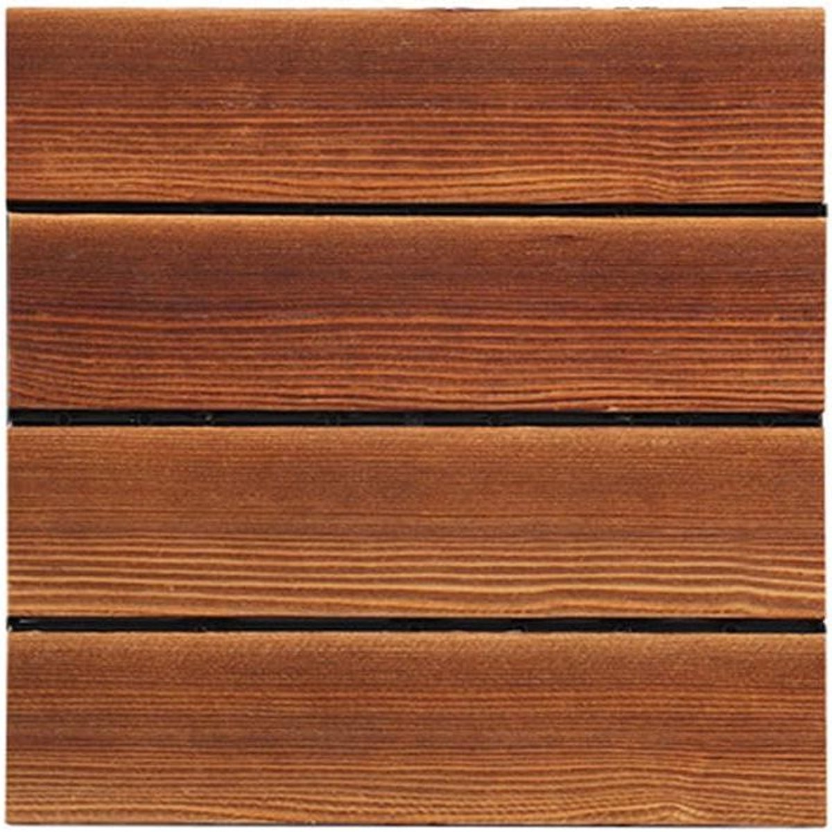Houten Vlondertegels - Buitenvloer Terrastegels - Tuin Terras Balkon - In Elkaar Grijpend Ontwerp - 30x30x2.2cm 33 Stuks - Bruin