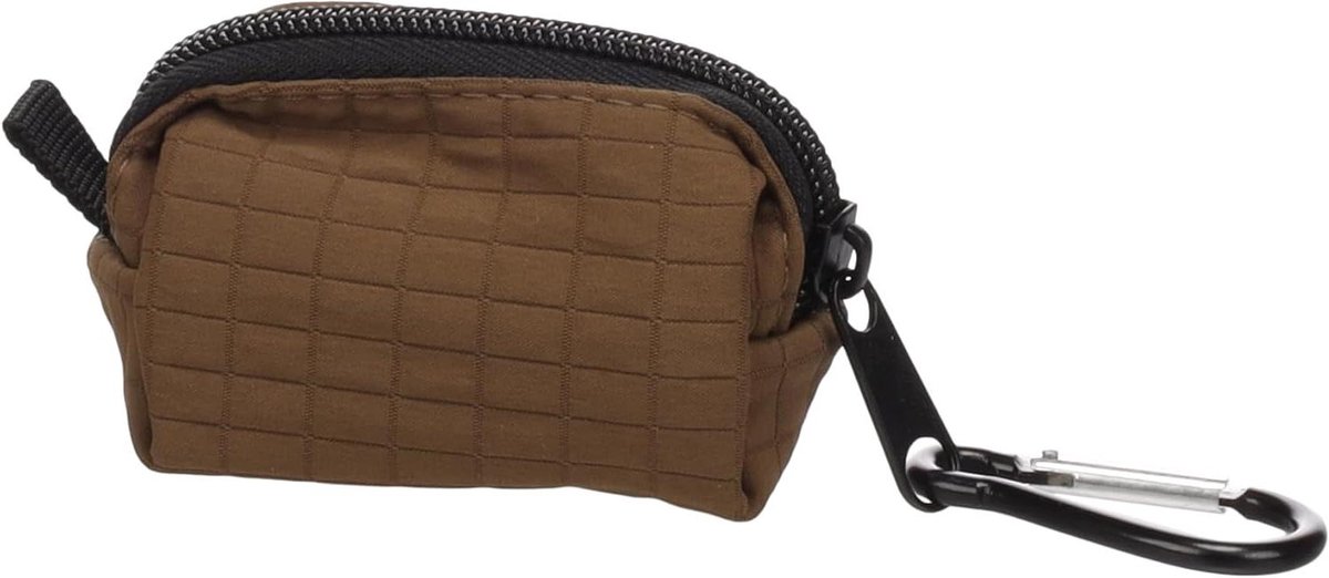 Poepzakhouder - Hondenpoepzakdispenser - Hondenuitlaten - Met ritssluiting - 9x4x55cm - Bruin