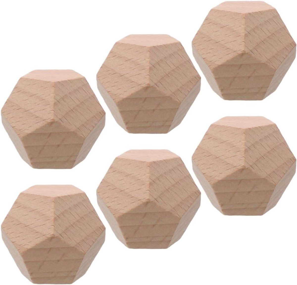 Houten Dobbelstenen - Knutselblokken Speeldobbelstenen - Creatief Knutselen - Afgeronde Hoeken - 3.5 cm - Lichtgeel