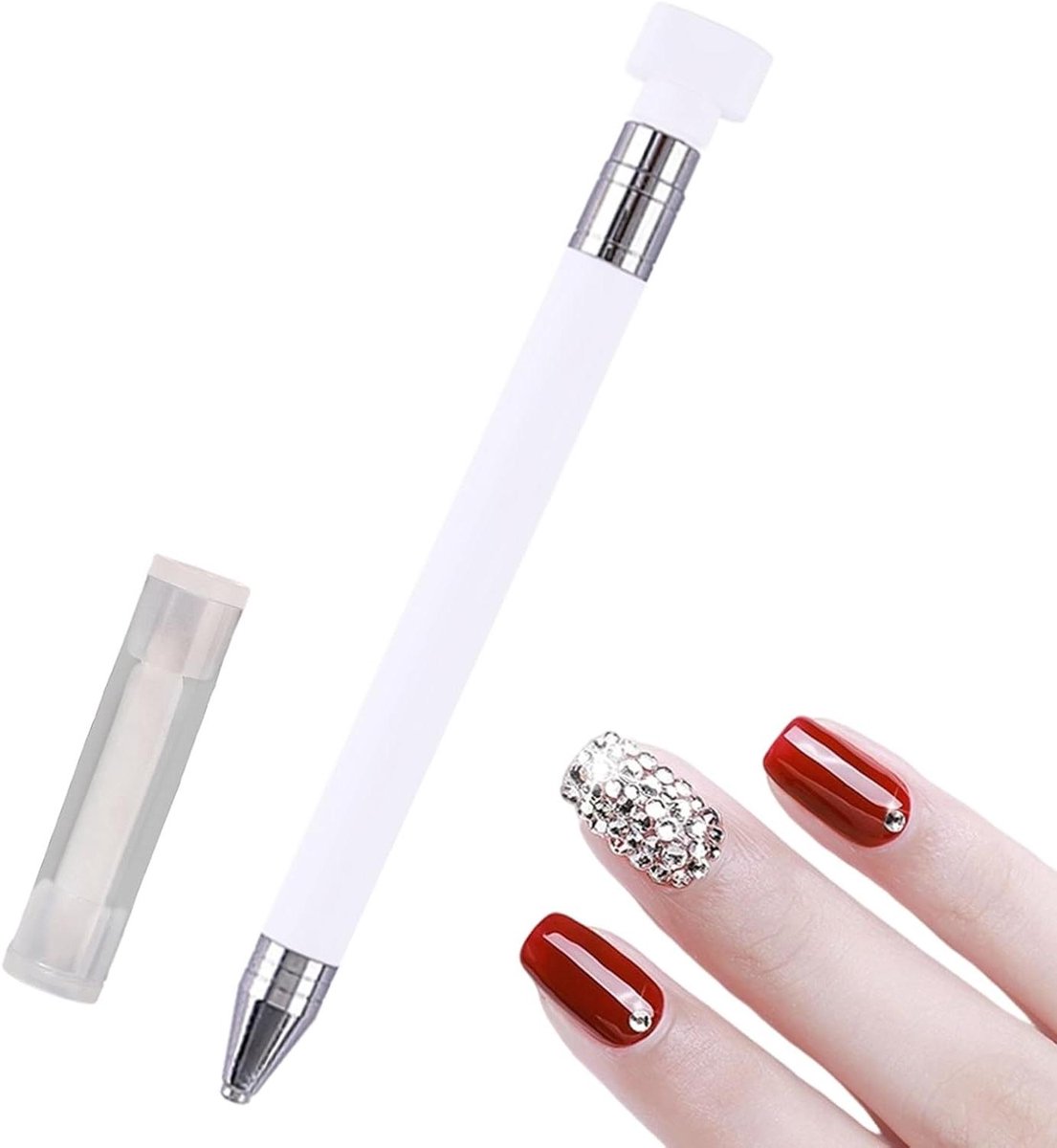 Wax Stift - Rhinestone Pen - Knutselen - Automatisch Navulbaar - 13.5 cm - Wit