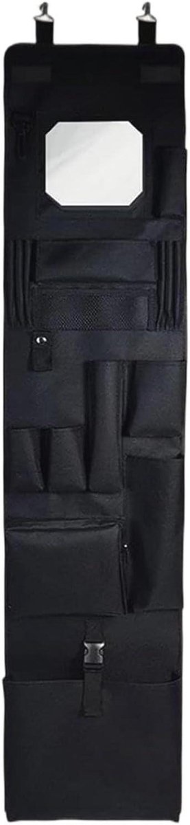Hangende Opberger - Deur Organizer - Ruimte Besparen - Met Spiegel - 130x28x2 cm - Donkergrijs