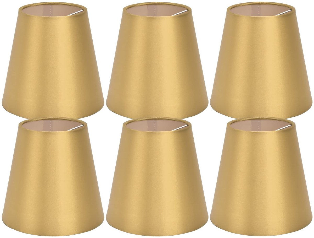 aladdien - Lampenkappen - Gouden Clip-On Lampenkappen - Voor Tafellampen en Wandlampen - Decoratief en Stijlvol - Geschikt voor Kroonluchters - 6 Stuks