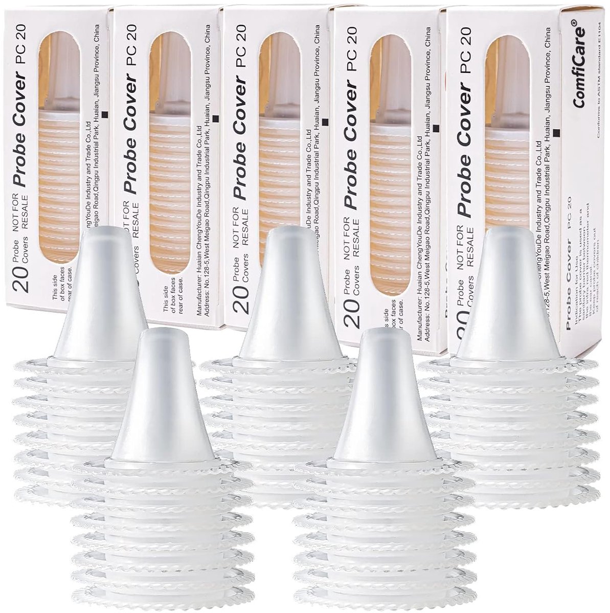 ComfiCare® Oorthermometer Beschermkapjes 100 stuks - Probe Covers PC20 geschikt voor Braun Thermoscan - Oorthermometer hoesjes – Lensfilter oor thermometer - Oorthermometer volwassenen & kinderen