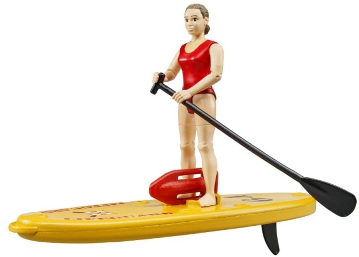 Bruder bworld Strandwacht met SUP board speelfiguur thumbnail 3
