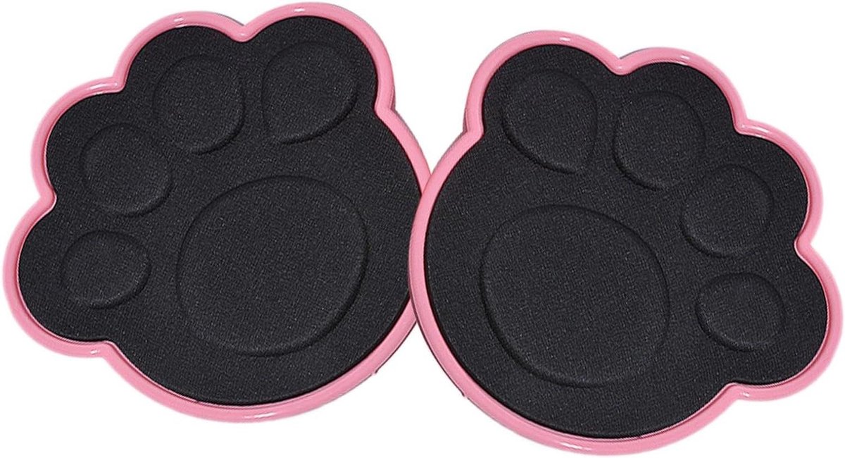 Core Sliders - Fitness Discs Sliding Discs - Core Training - Paw Print Design - 17.5 cm Diameter - Roze
