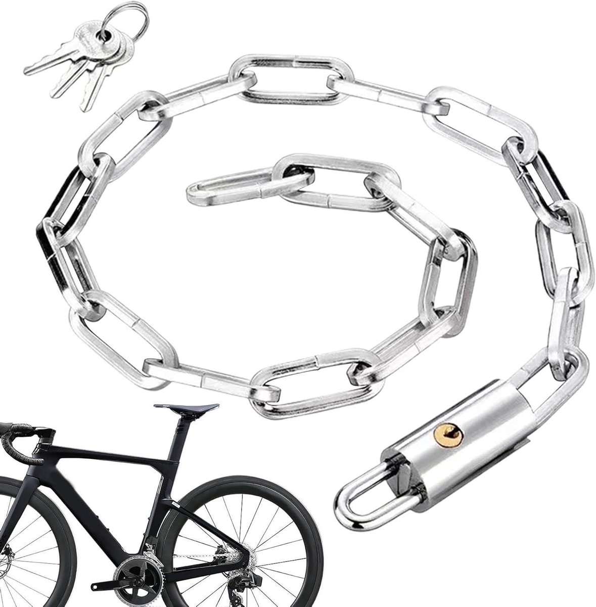 Fietskettingslot - Fietsbeveiliging Ketting - Fietsen Beveiligen - Anti-diefstal Staal - 1.21 Pond - Zwart