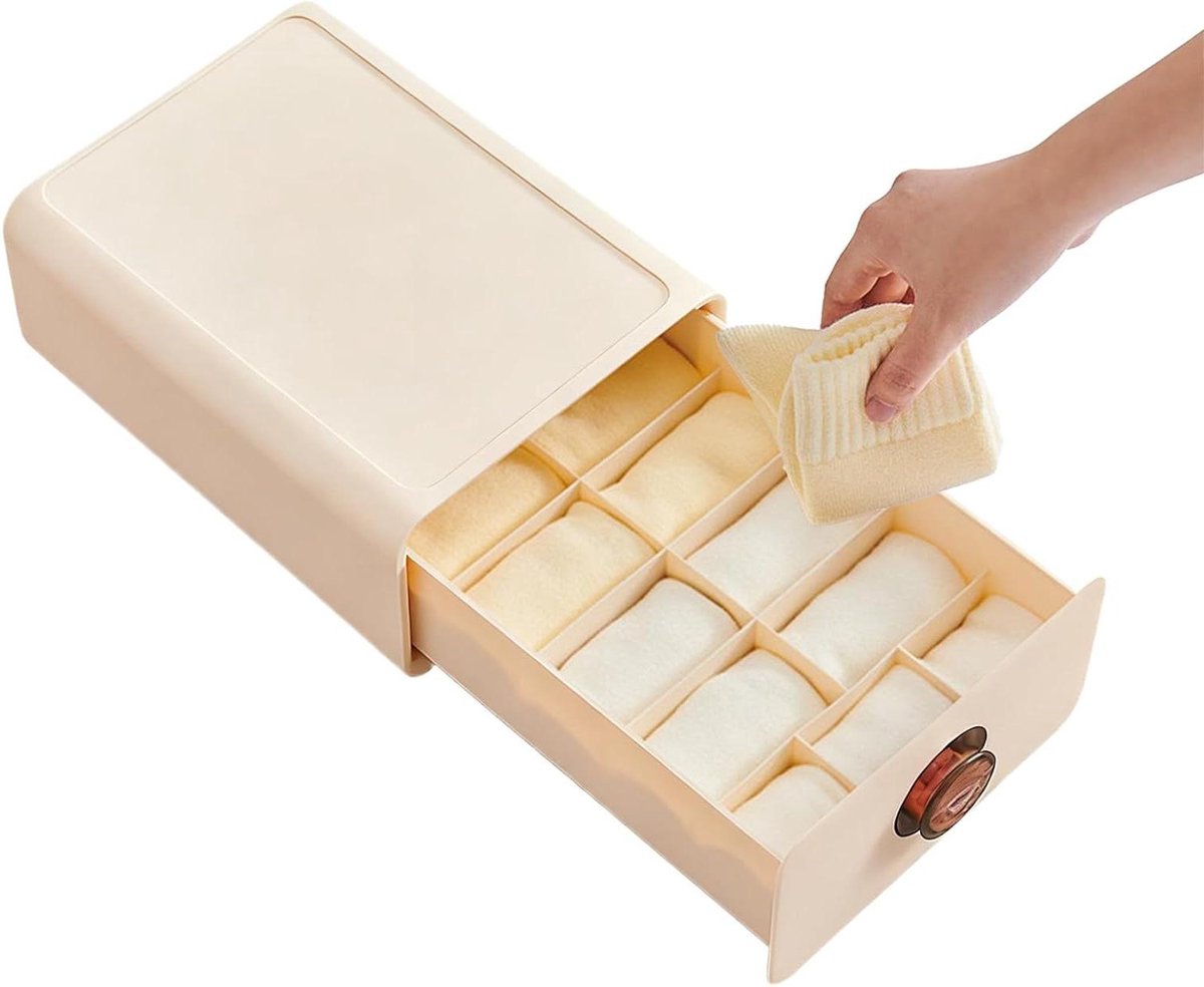 Lade Organizer - Opberger Kast - Kleding Sorteren - Geribbelde Rand - 15x26x15 cm - Grijs