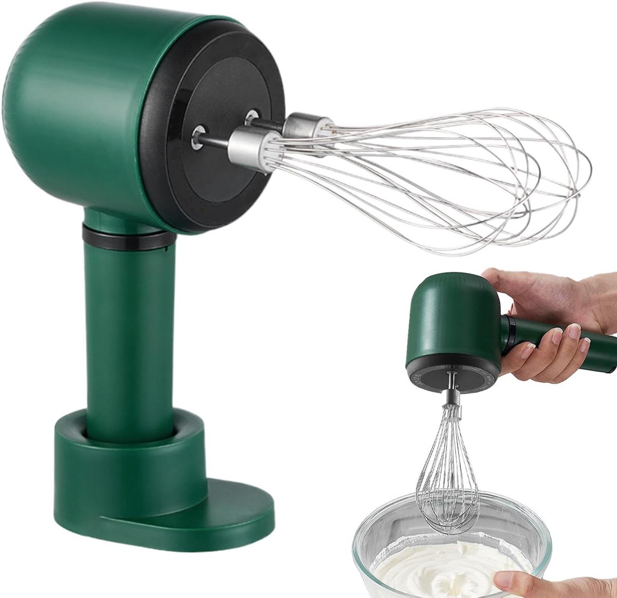 Elektrische Handmixer - Draadloze Keukenmixer - Moeiteloos Bakken - Dubbelkop Mengen - 95 x 10 x 95 cm - Wit