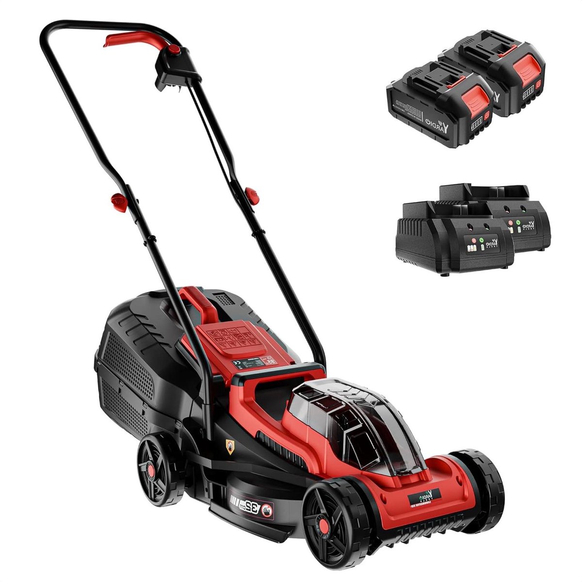 Elektrische Grasmaaier - Accu Grasmaaier Handmaaier - Gazon Onderhouden - Brushless Motor - 32 cm Maaibreedte - Zwart