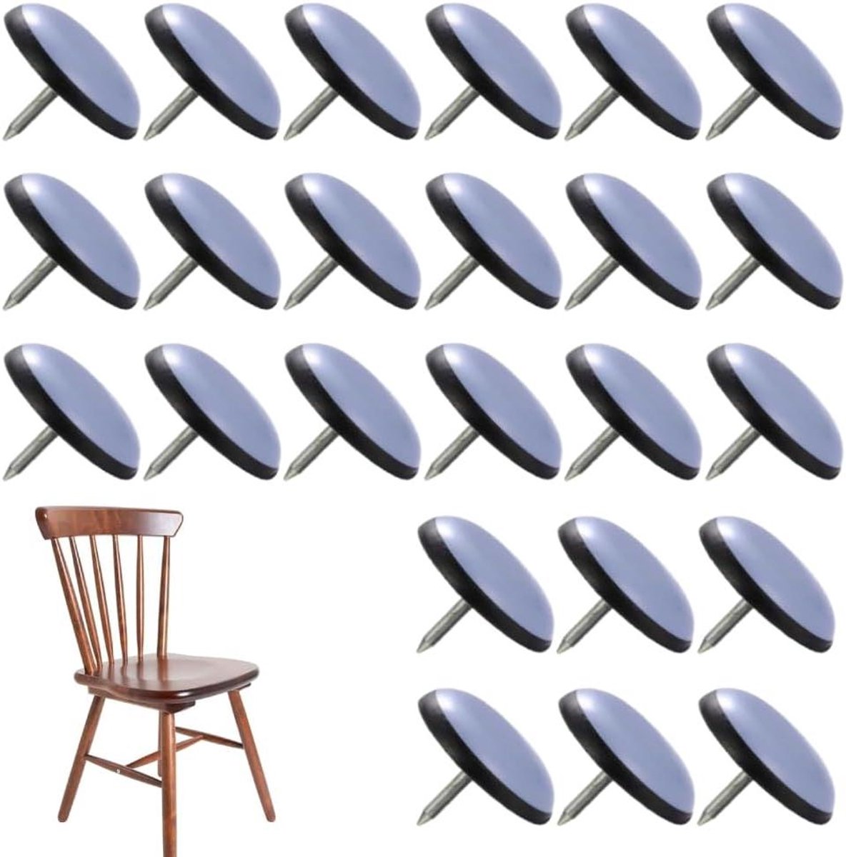 Meubel Pads - Vloerbeschermers Stoelpoten - Meubels Verplaatsen - Geluidsdempend en Kraswerend - 24 stuks 15 mm - Wit