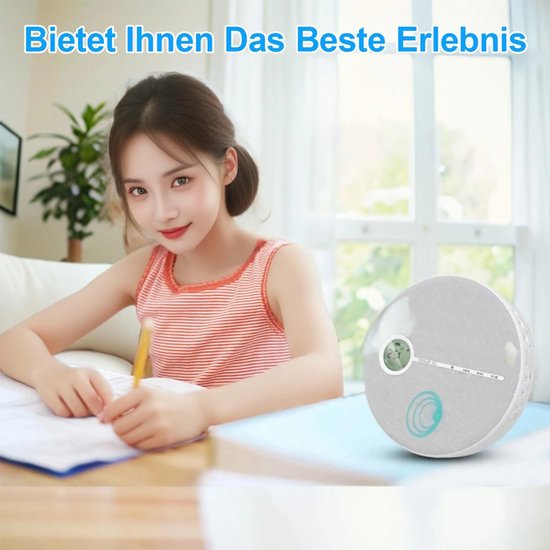 Draagbare cd-speler met luidspreker, Bluetooth, USB- en AUX-aansluitingen, oplaadbare batterij van 2000 mAh - compacte luidspreker, afmetingen 14,3 x 3 cm. — afbeelding 3