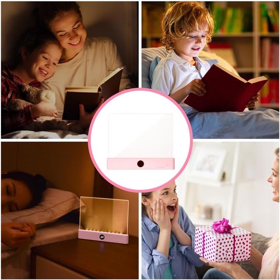 Sander Shop Draagbaar bladwijzerlicht, Flat Book Light met timer, Bright Light Lamp Board Lightwedge Book Light, oogbescherming, dimbaar, Panel Boek Leeslamp voor lezen in bed, Nachtlezen, auto (roze) van sander-shop — afbeelding 5
