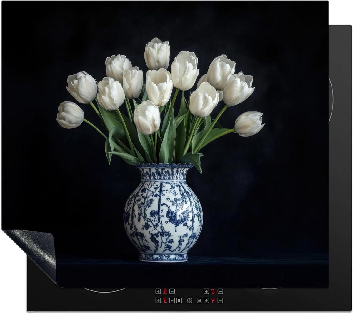 Inductie Beschermer - Kookplaat Mat - Keuken Decoratie - Unieke Fotoprint - 57x51 cm - Wit