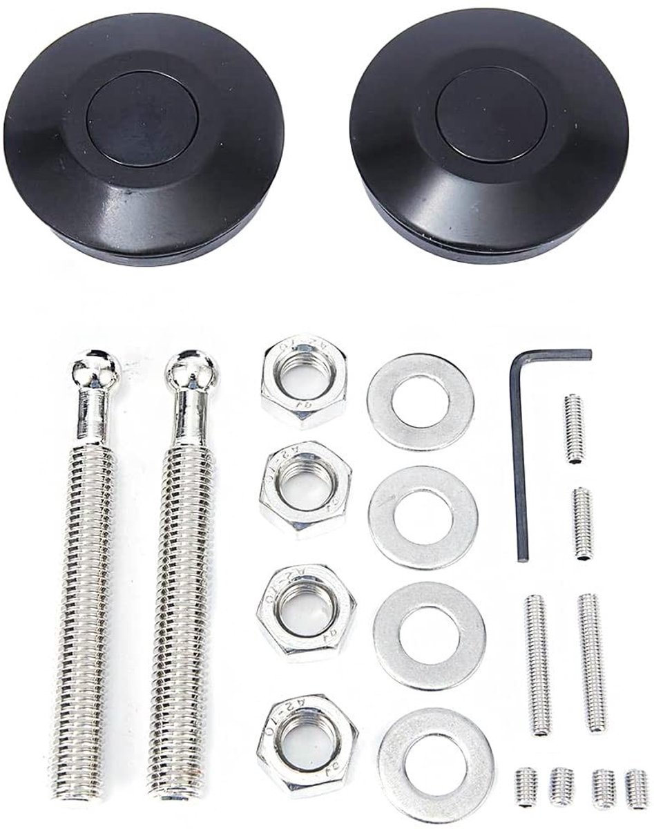 ONF3 - Universele Quick Release Latch - Auto Hood Pins - Zwart Aluminium - Drukknop Lock Clip Kit - Geschikt voor DIY projecten - 2 Pack