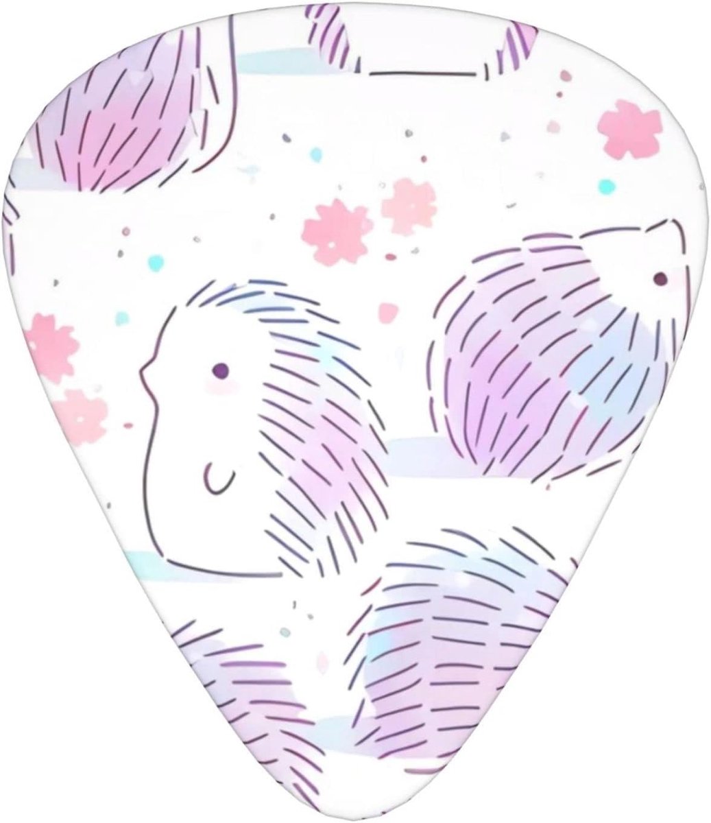 Gitaar Plectrums - Plectrums Gitaar - Muziek Maken - Roze Egel Vorm - 3 Diktes - Wit