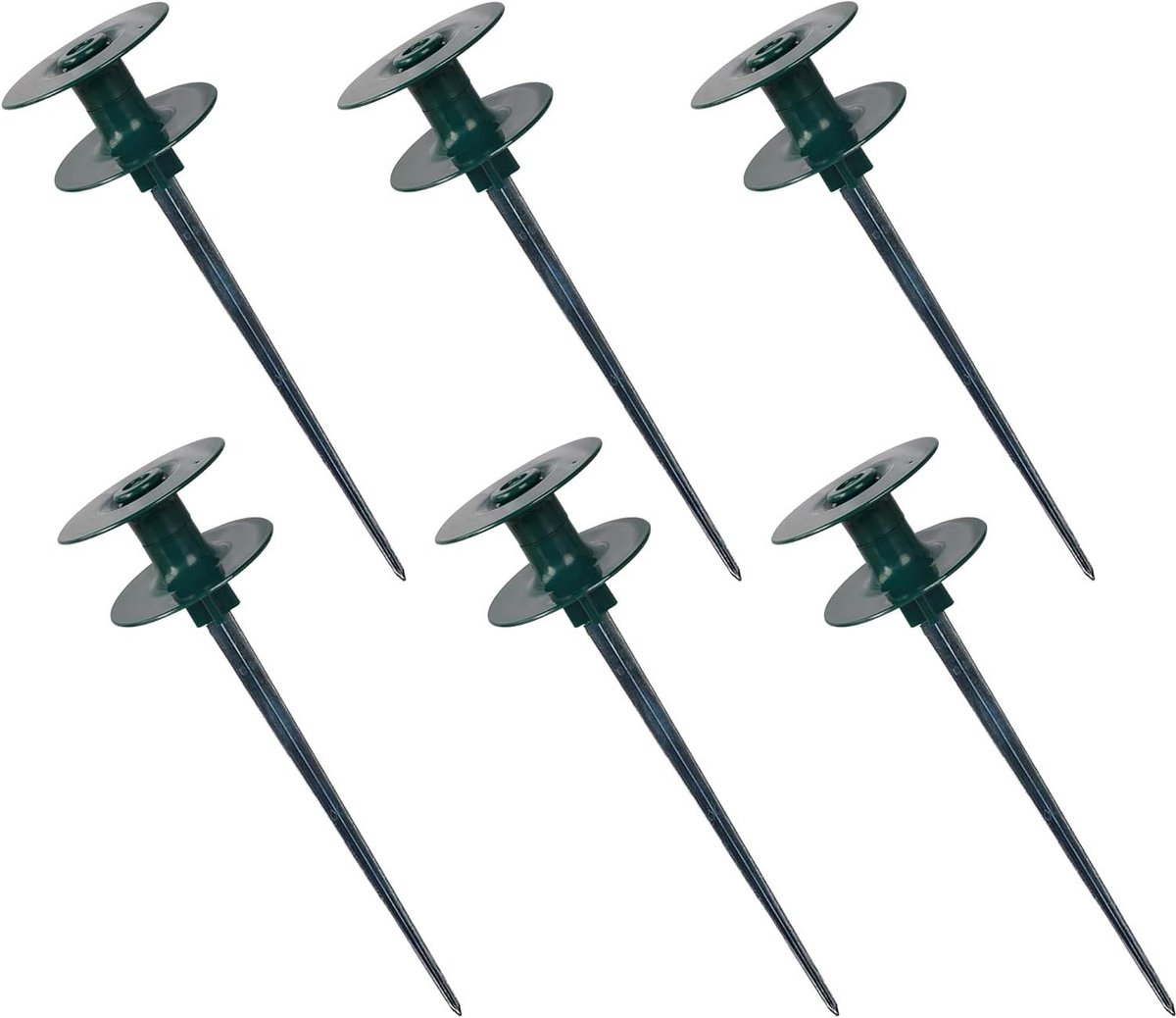 Tuinslang Geleider Spike - Slanghouder Paal - Planten Beschermen - Roestvrije Zink Spike - 6 stuks 255 cm - Donker Groen