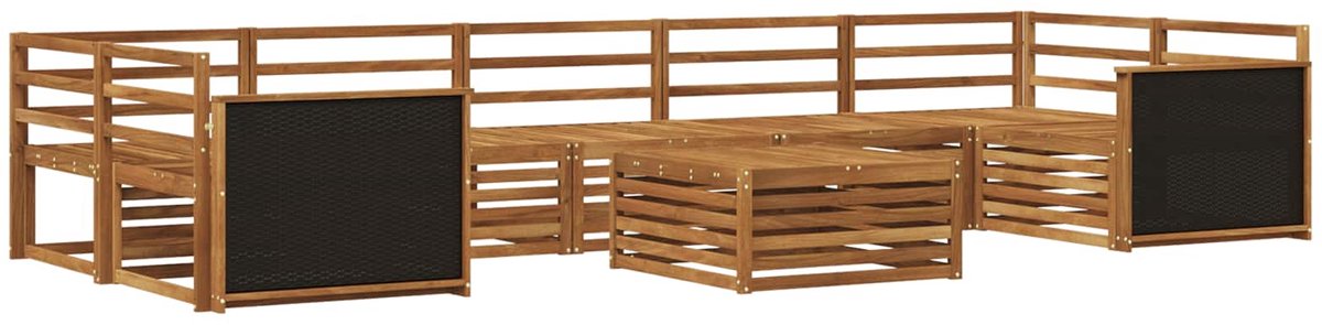 vidaXL Buiten - bank - set - 8 - st - 7-zits - Naturel - Massief - Acacia - Hout
