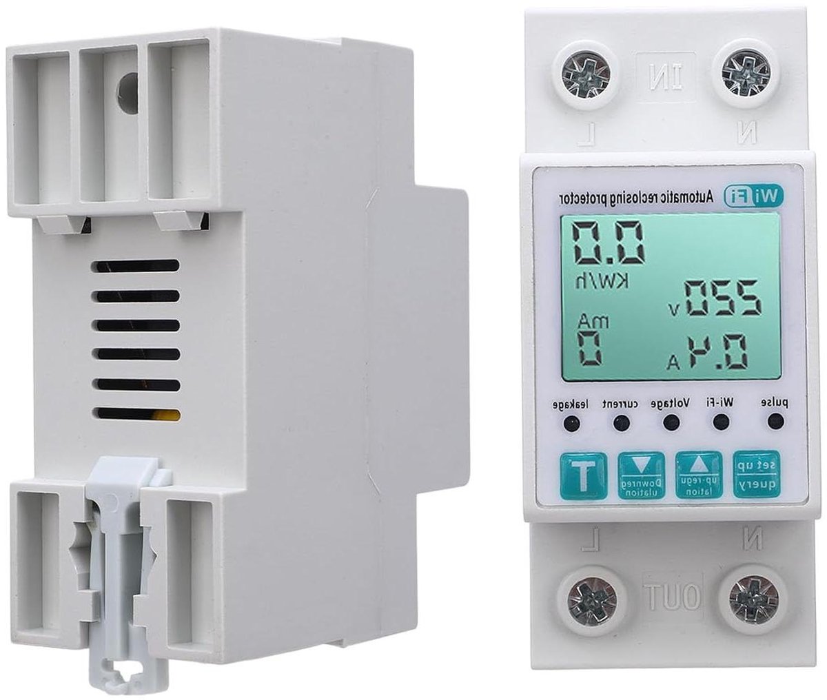 Slimme Energiemeter - Energieverbruik Meter - Energie Besparen - Real-Time Monitoring - AC80V-400V - Wit
