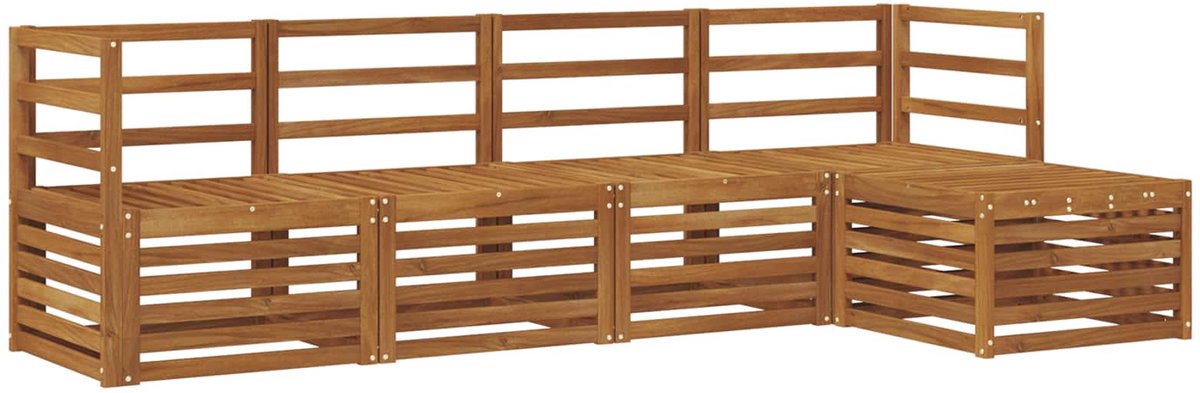 vidaXL Buiten - bank - set - 5 - st - 5-zits - Naturel - Massief - Acacia - Hout