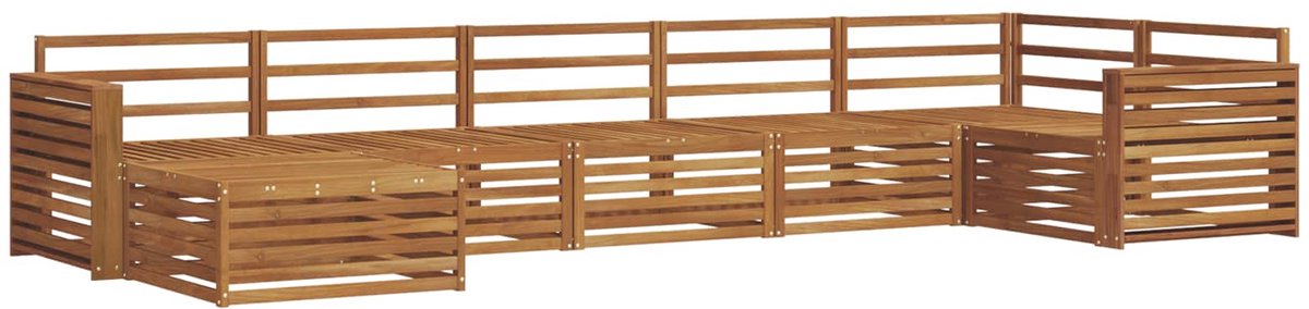 vidaXL Buiten - bank - set - 7 - st - 7-zits - Naturel - Massief - Acacia - Hout