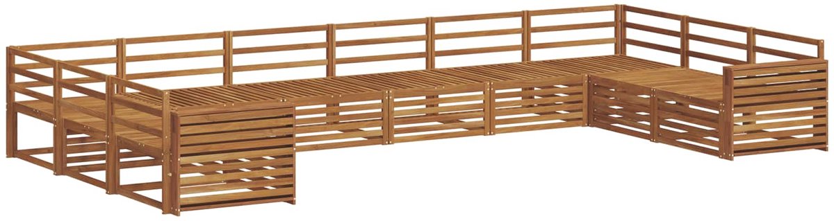 vidaXL Buiten - bank - set - 6 - st - 10-zits - Naturel - Massief - Acacia - Hout