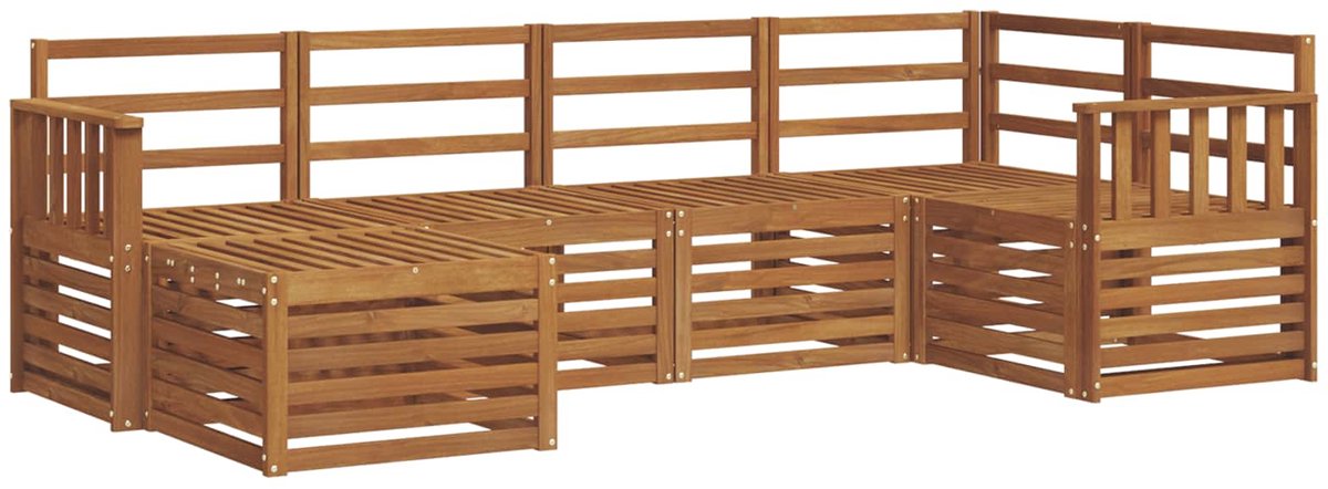 vidaXL Buiten - bank - set - 6 - st - 5-zits - Naturel - Massief - Acacia - Hout