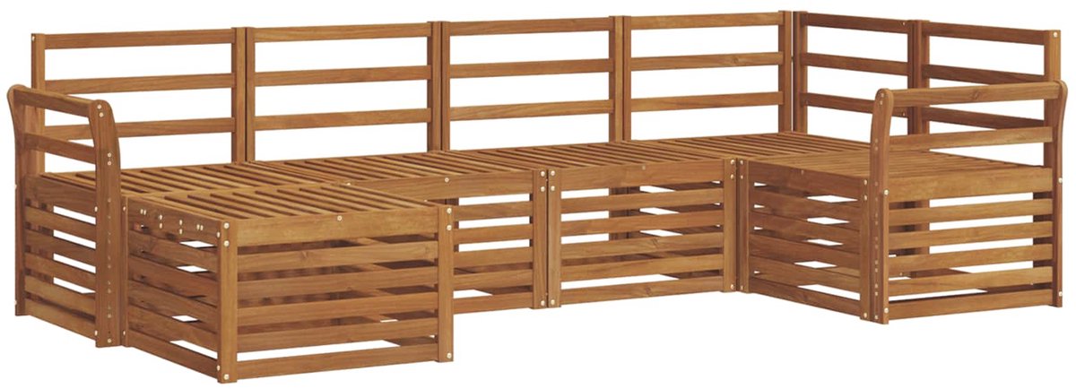 vidaXL Buiten - bank - set - 6 - st - 5-zits - Naturel - Massief - Acacia - Hout