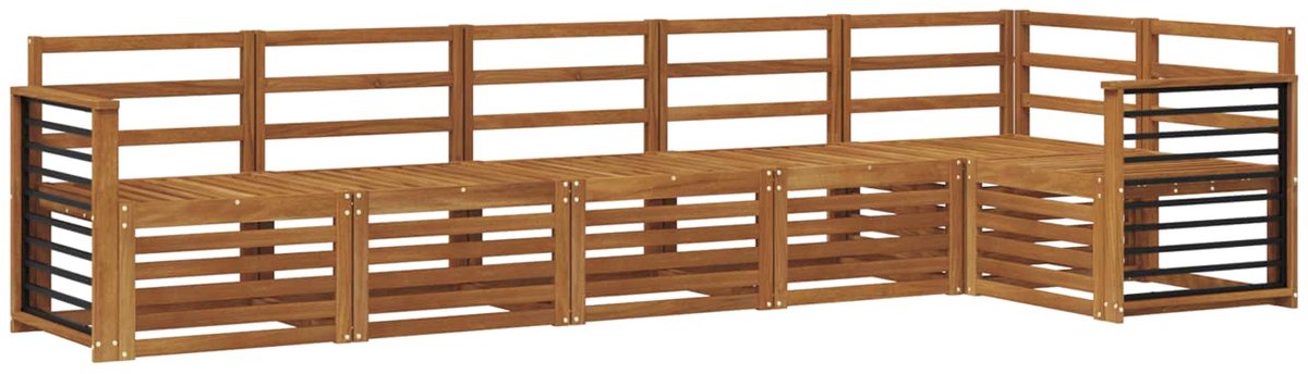 vidaXL Buiten - bank - set - 6 - st - 6-zits - Naturel - Massief - Acacia - Hout