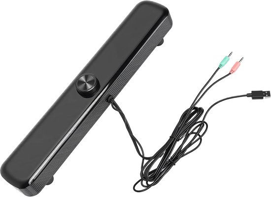 Computerluidspreker - Soundbar Laptop - Meeslepend Geluid - Ademlicht Effect - 46 x 11 x 8 cm - Zwart van Merkloos — afbeelding 3