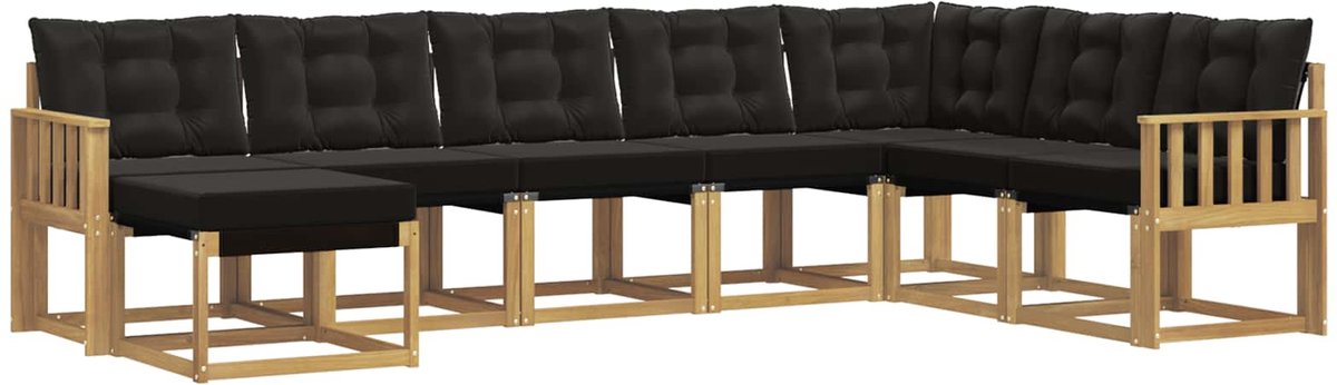 vidaXL Buiten - bank - set - 8 - st - Wit - en - zwart Wit en zwart
