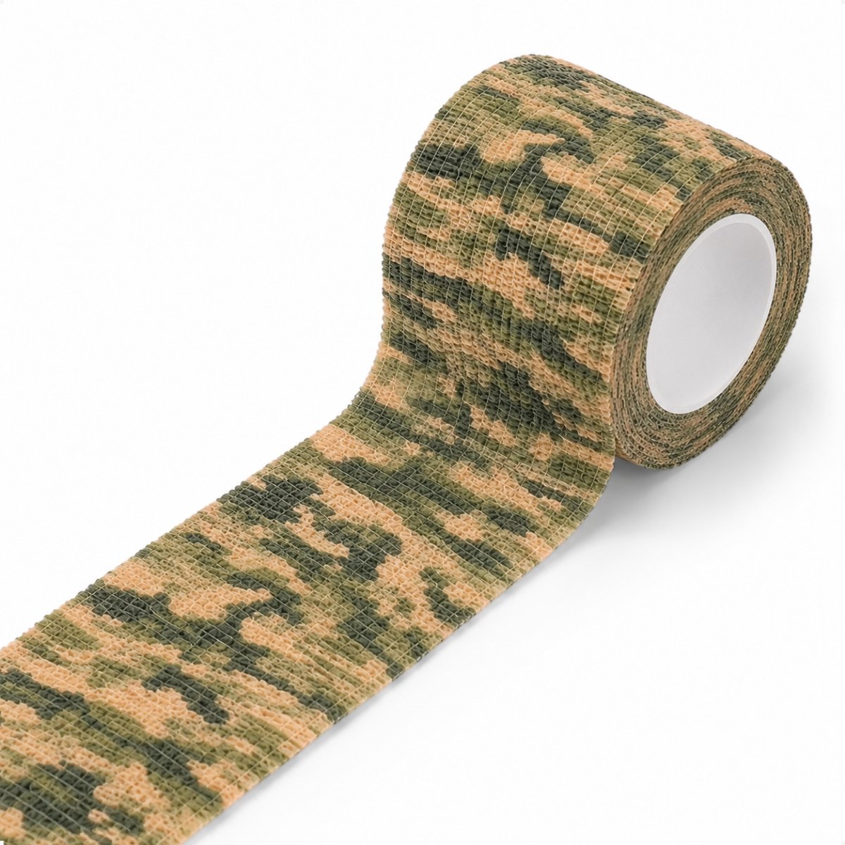 Techidna® - Zelfhechtend Verband - Camouflage Groen - 4,8 Meter x 7,5 cm - Plakt Niet Aan Huid - Elastisch - Bandagetape - Sporttape - Outdoor