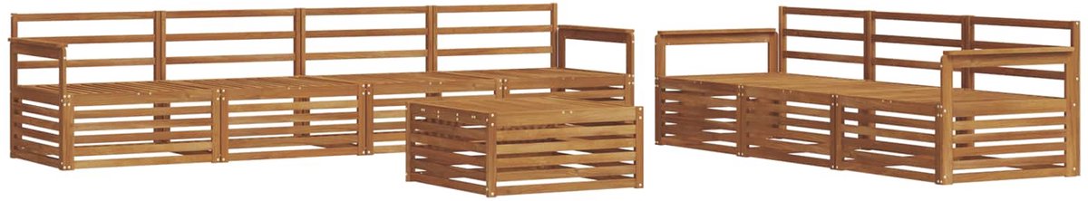 vidaXL Buiten - bank - set - 8 - st - 7-zits - Naturel - Massief - Acacia - Hout