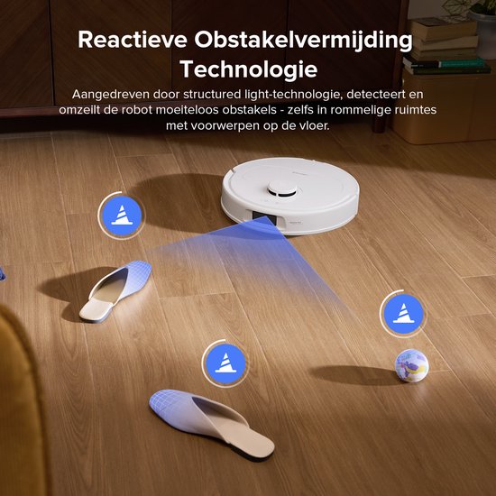 Roborock QV 35S Set-Robotstofzuiger–10000 Pa zuigkracht–Dubbele anti-klitborstels–Slimme obstakelvermijding–Dubbele opklapbare–Draaiende dweilen–Automatisch dweilen–Zelfdrogend–twee stofzuigerzakken en één filter-Wit–Qrevo plus Upgrade