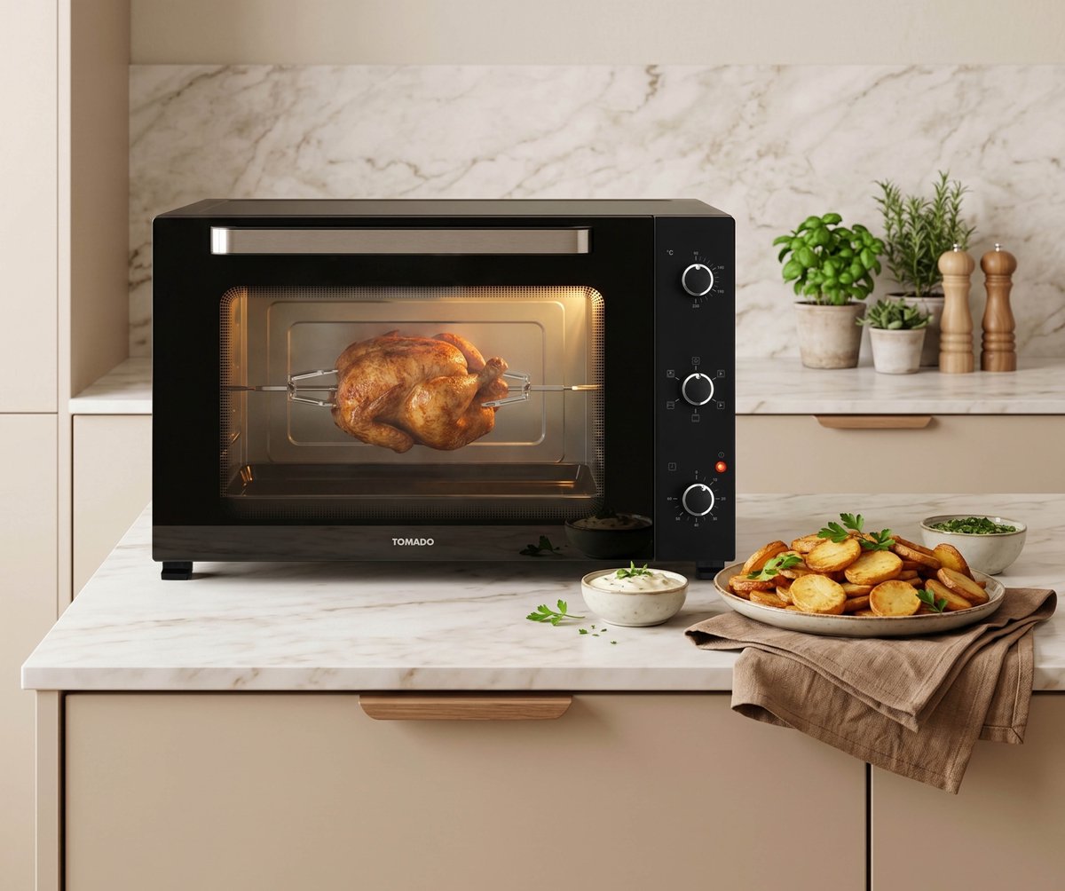 Tomado TEO7501B - Vrijstaande oven - 75 liter - Elektrische oven - Hetelucht - Timer tot 60 minuten - Zwart – foto 3