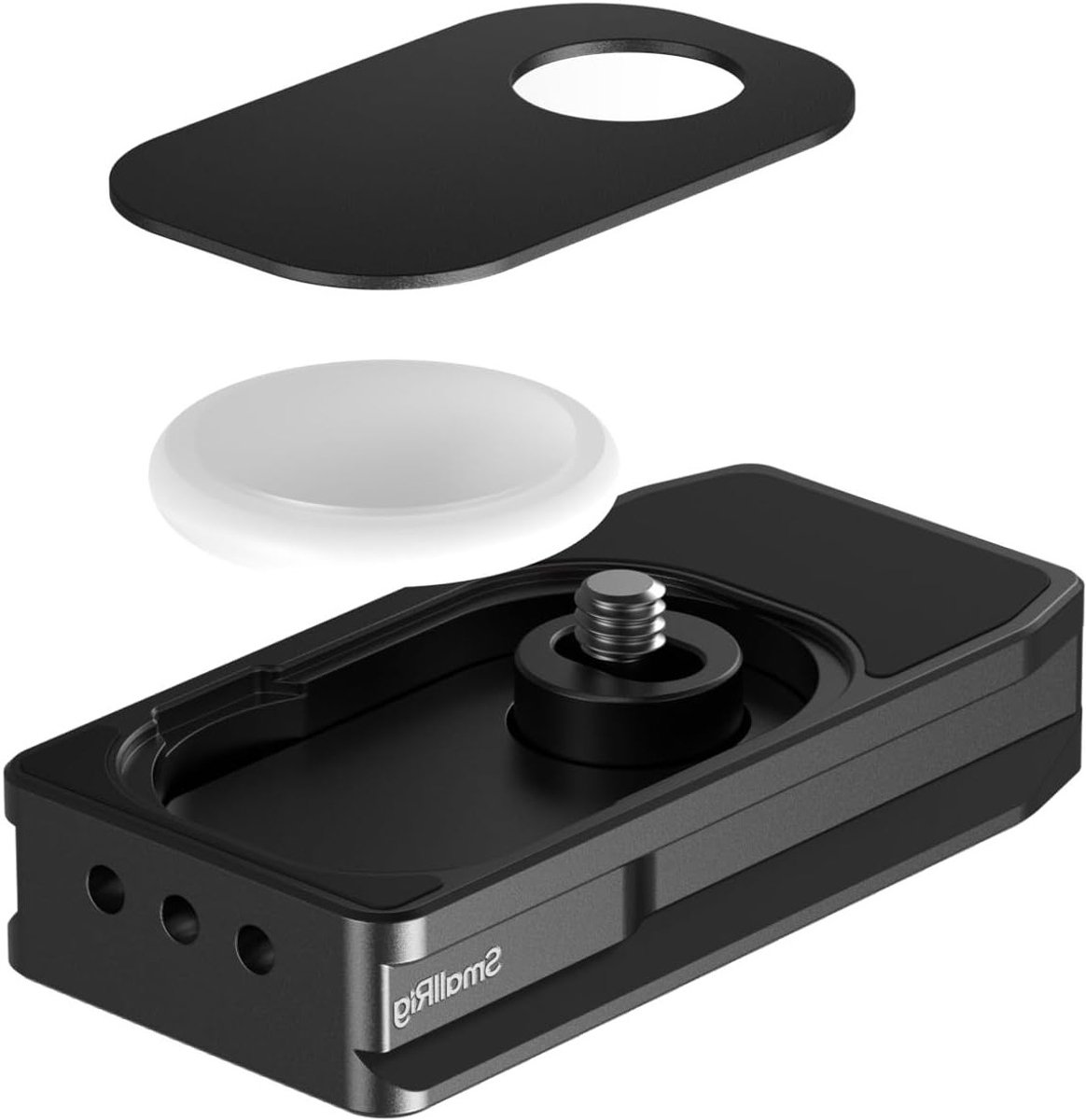 Universele Bevestigingsplaat voor AirTag en SmartTag2, Snelle Bevestiging voor Arca Type Camera's, Inclusief EVA Pad en 1/4"-20 Schroeven voor Sony, Canon en Nikon Camera's