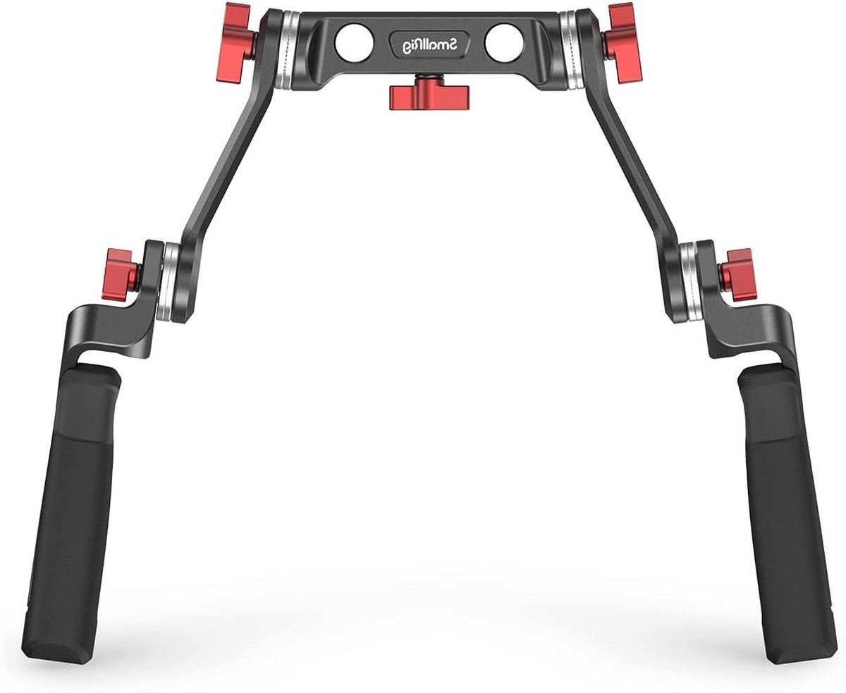 Rosette Handgreep met Lederen Grip en ARRI Standaard Bevestiging voor Camera's - 15mm Rod Klem en Steun voor DSLR Schouder Rig Systeem