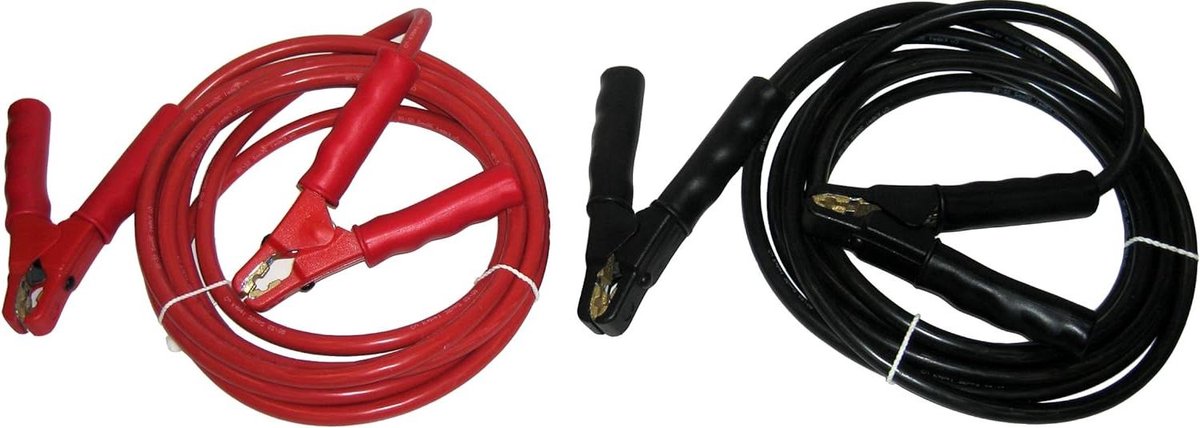 Startkabel - Accukabel jumper - Motor starten - Solide koperen kabel - 4.50 m - Zwart