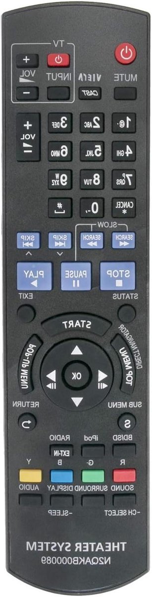 Afstandsbediening - Universele Bediening - Home Cinema - Directe Werking - 19 x 4 x 1 cm - Zwart