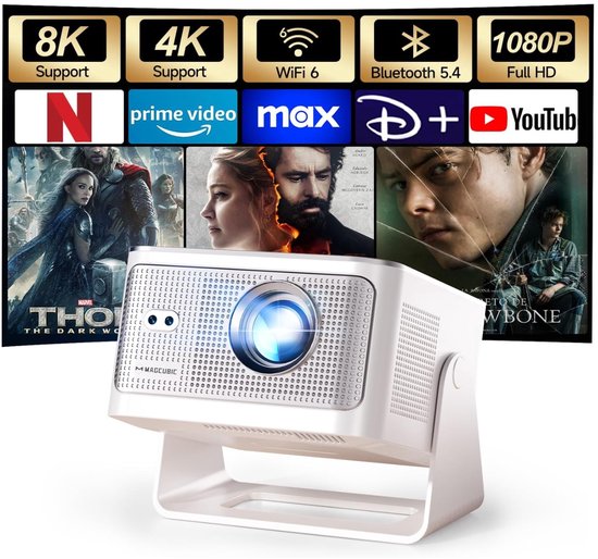4K Mini Beamer Draagbaar Compact Wireless WiFi Bluetooth Projector Thuisbioscoop LeeuwenChoice