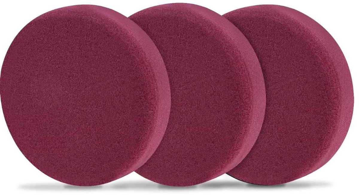 Polijstschijven Schuim - Polijst pads - Oppervlakken Polijsten - Medium schuurtype - 150mm 3 stuks - Rood