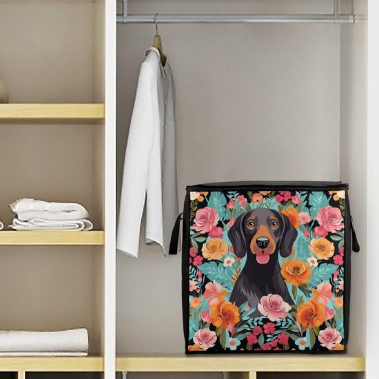 Opbergzakken Quilt - Kledingzakken Dekbed - Opbergen Kleding - Transparant Venster - 475 x 351 x 49 cm - Hond Bloemen — afbeelding 5
