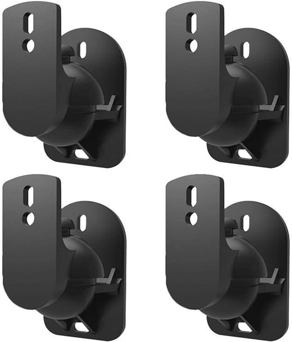Luidsprekerstandaard - Speaker muurbeugel - Home cinema - Verstelbare hoek - 4 stuks - Zwart