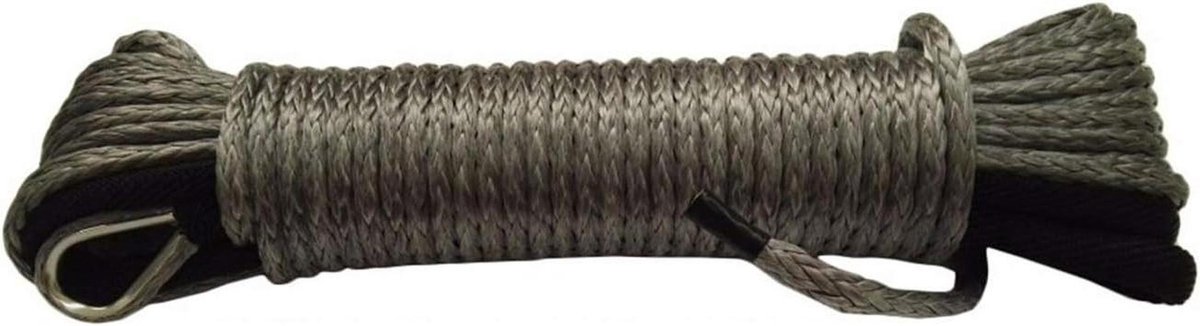 Lier Touw - Synthetische Kabel - Voertuig Berging - Beschermende Schede - 5mm x 15m - Grijs