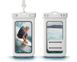 Waterdichte telefoonhoes om te zwemmen, IPX8 waterdicht telefoonhoesje, onderwater telefoonhoesje geschikt voor iPhone 16 15 14 13 12 Pro XS, geschikt voor Samsung S24 S23 S22, geschikt voor Huawei P60 Mate 60 tot 7,2 inch, wit