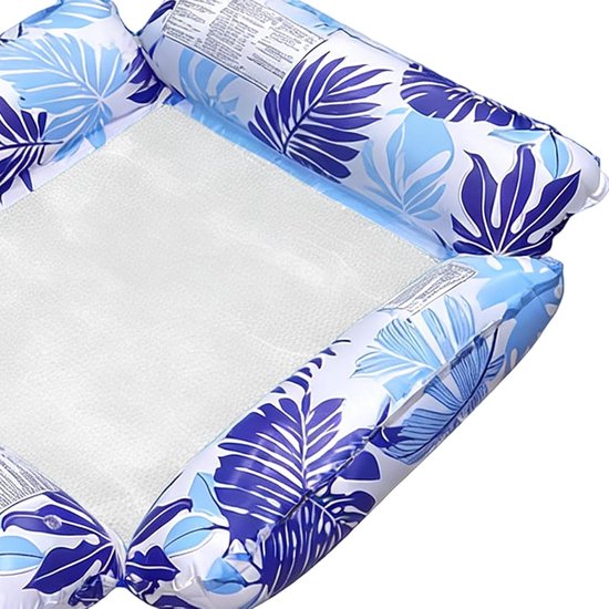 Opblaasbare Zwembaddrijver - Watermat Vlotter - Zomerse Ontspanning - Ergonomische Ondersteuning - 110 x 100 cm - Blauw — afbeelding 3